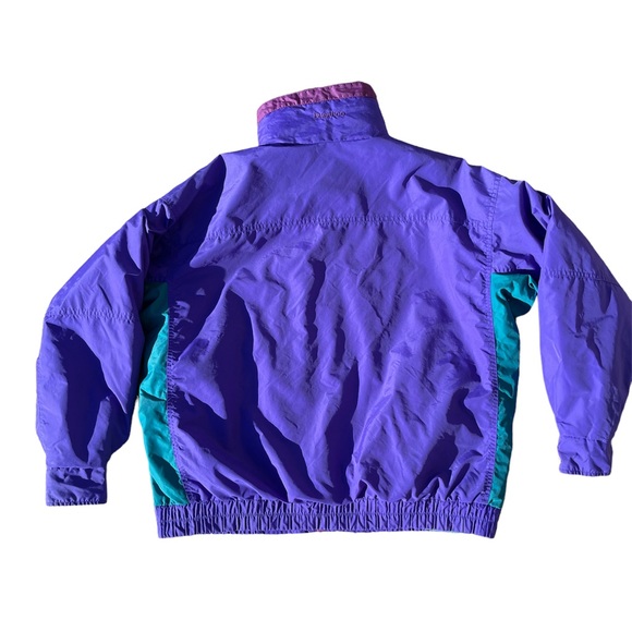 COLUMBIA Bugaboo Jacket Size XL Vtg 80s 90s  Nylon 3 In 1 Fleece Purple Teal - Picture 4 of 9